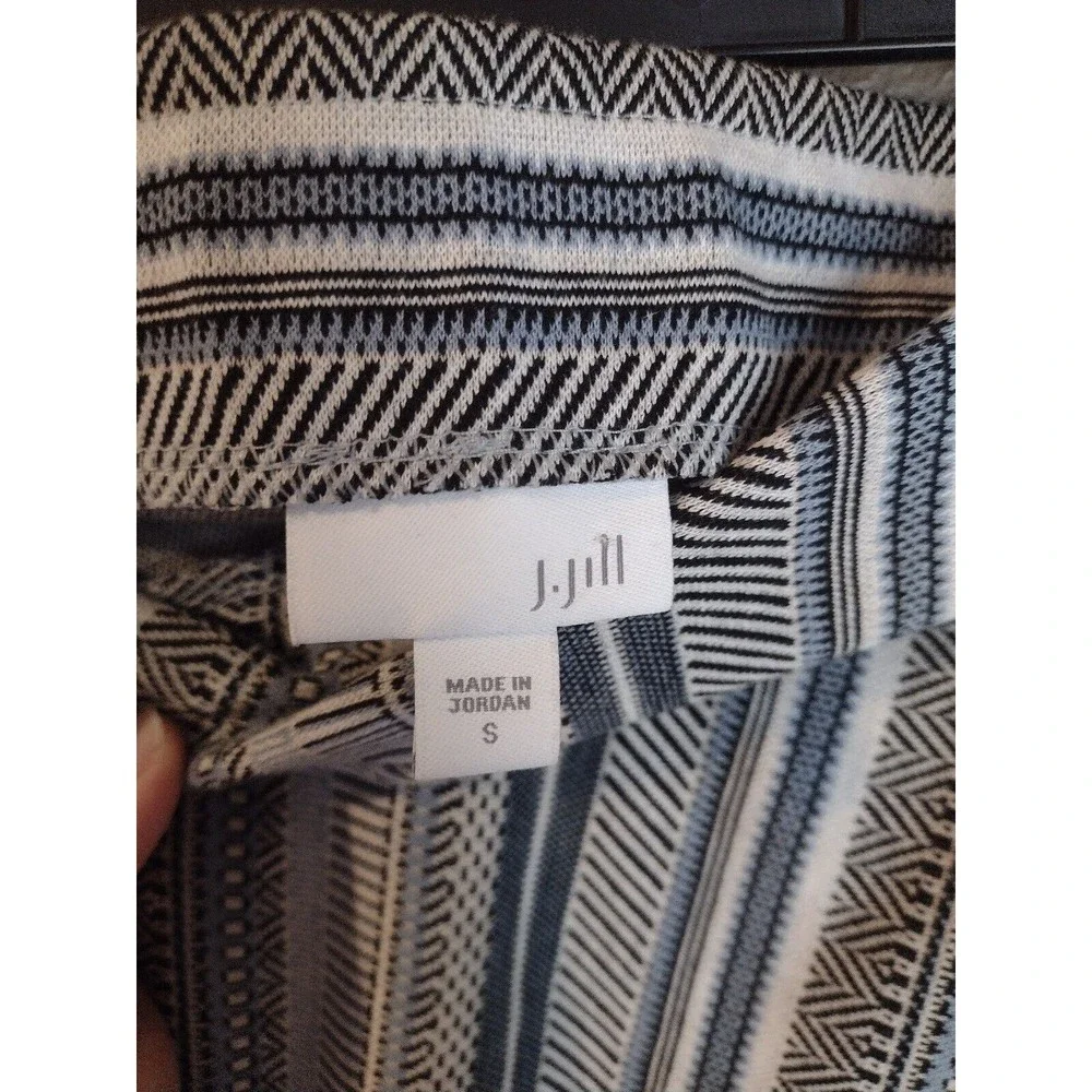 J. Jill Womens S Small Striped Mini Stretch Skirt Faux Wrap Soft Comfort